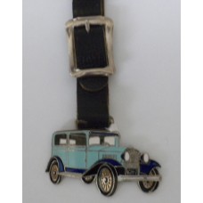 1928 Plymouth Watch Fob With Leather Strap.